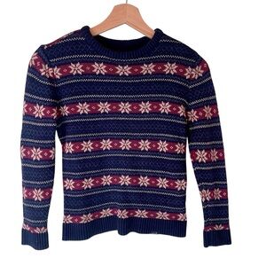 Abercrombie Kids Navy and Pink Knit Sweater